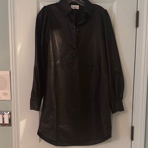FRNCH Black Vegan Leather Dress